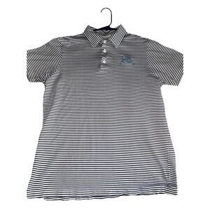 Boys Garb Polo Golf Shirt Prairie Dunes XL 11-12 Navy White Stripe Performance